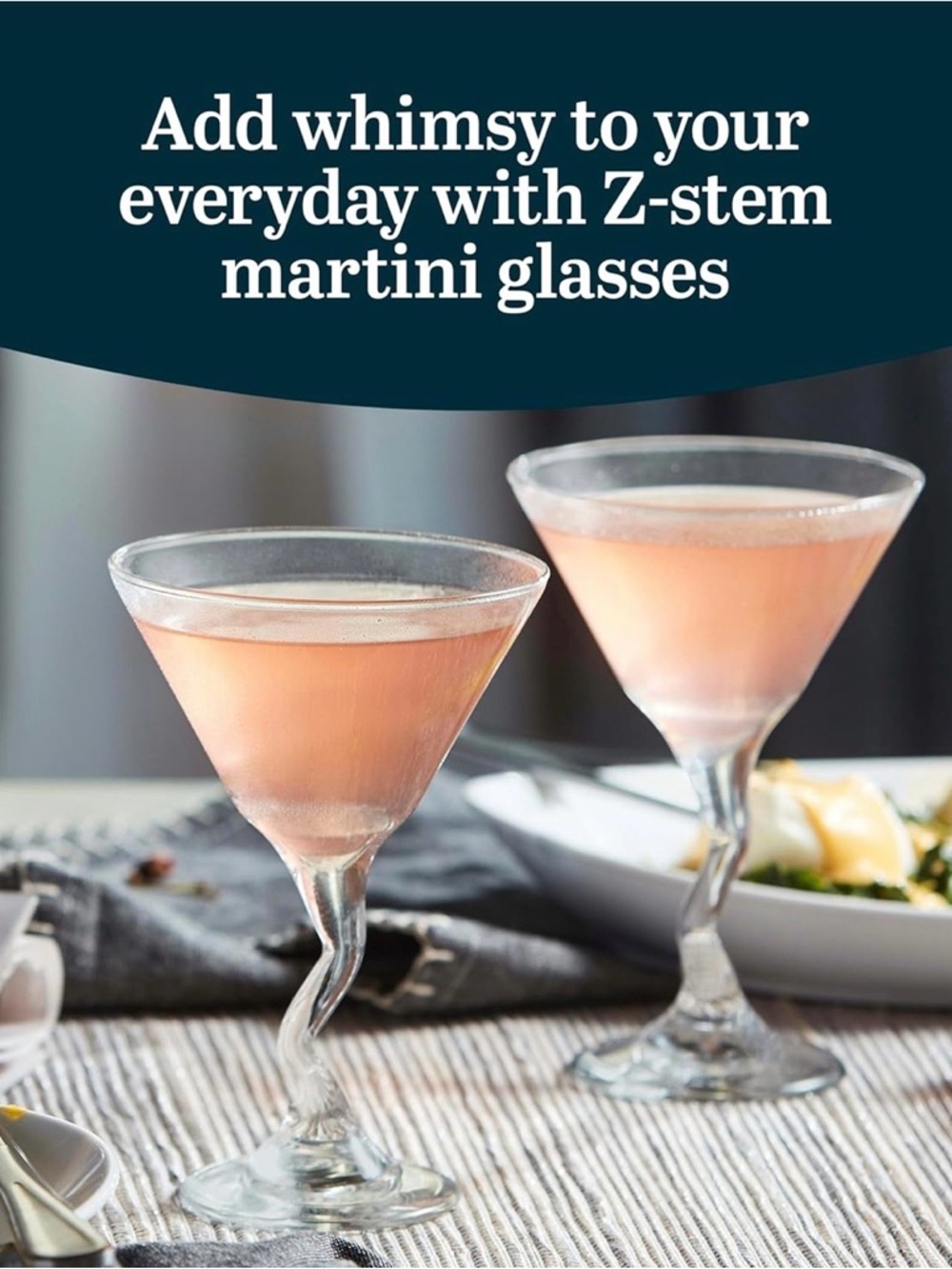 Set of 4 Twisted Stem Martini Glasses Vintage Cocktail Glassware Elegant Barware